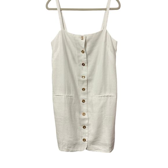 J. Crew White Mini Dress with Gold Buttons - Picture 5 of 8